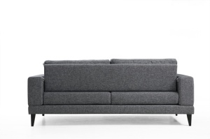 Разтегателен диван за 3 места Nordic Тъмен сив 210x90x85 см - Img 7