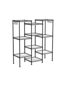 Рафт за съхранение, Songmics, 100 кг, LGR23BK, Черен, 30 x 30 x 123 см - Img 3