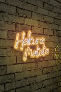 Светеща LED декорация за стена Хакуна Матата жълта 47x29x2 см - Img 2