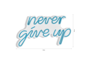 Светеща LED декорация за стена Never Give Up Син 39.5x23x2 см - Img 9