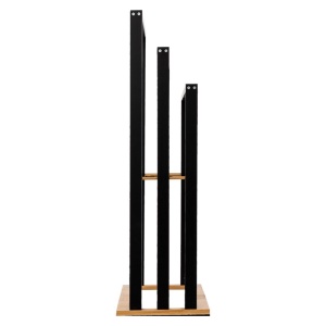 Стойка за кърпи за под Tower MDF - черен бамбук - цвят естествено дърво 55x24x82см - Img 3