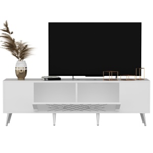 ТВ конзола Детащ Бял 150x48.2x35 см - Img 5