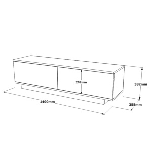 Телевизионен шкаф FN1 Бял 140x38.2x35.5 cm - Img 7