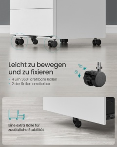 Шкаф за бюро Fiset White Songmics 39x45x69,4 cm - Img 4