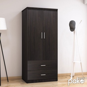 Шкаф Олимпус с 2 врати и чекмеджета цвят венге 81x57x183 см - Img 3