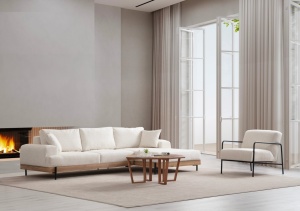 Ъглов диван Eti бял - Img 4