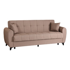 Canapea extensibila cu 3 locuri si spatiu de depozitare, Lincoln, Pako, Bej 226x84x93 cm - Img 2