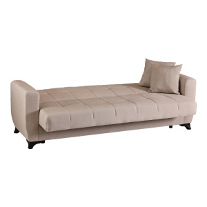 Canapea extensibila cu 3 locuri si spatiu de depozitare, Modesto, Pako, Crem 213x84x86 cm - Img 4