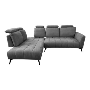 Coltar dreapta, cu perne ajustabile, Serkas, Gri, 268x213x100 cm - Img 6
