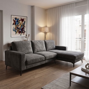 Coltar stanga, Menande, Antracit, 248x160x89 cm