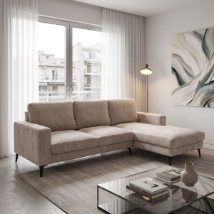 Coltar stanga, Menande, Bej, 248x160x89 cm