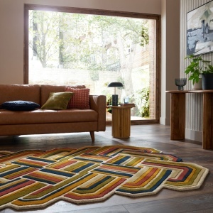 Covor Lattice Shaped Wool Teracota 140x200 cm