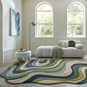 Covor oval Envy Wool Verde 160x230 cm