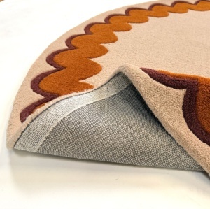 Covor rotund Wiggle Wool Portocaliu 160x160 cm - Img 2