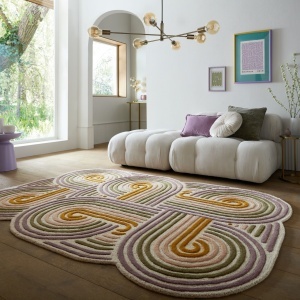 Covor Spiral Shaped Wool Verde 140x200 cm