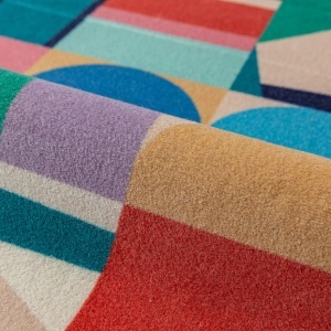 Covor traversa Patchwork Geo Multicolor 80x300 cm - Img 3