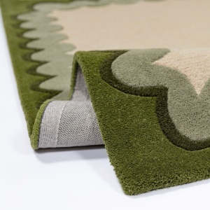 Covor traversa Wiggle Wool Verde oliv 80x230 cm - Img 2