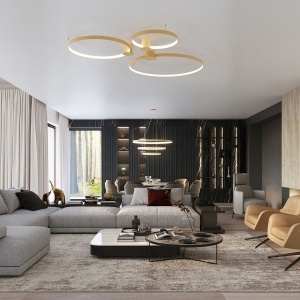 LED полилей 3000K, Rio 55x78x110, златист, 110x110x150 см - Img 9