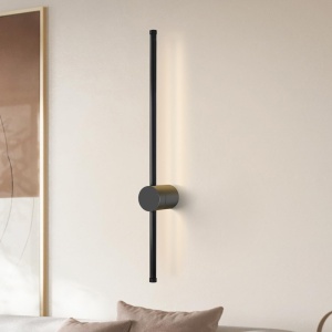 LED стенна аплика Eftenbo Черен 8x8x80 см - Img 2