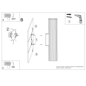 LED стенна лампа 4000K, Ivar, праскова, 6.4x8.4x30 см - Img 3
