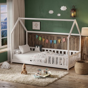 Pat montessori, Bambie, Pako, Alb 77x145x136 cm - Img 2