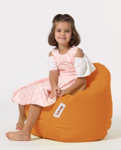 Premium Градински фотьойл с пуф Orange 60x60x25 cm - Img 3