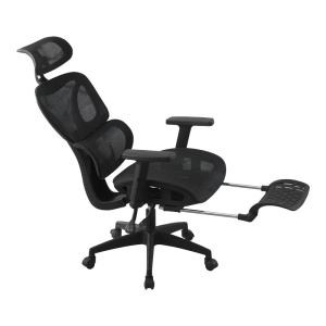 Scaun de birou cu suport picioare, Corus, Pako, Negru 62x69x135 cm - Img 3
