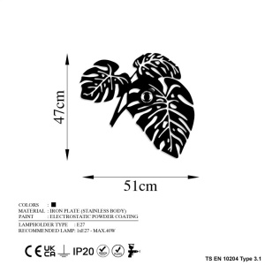Аплика Leaves с черен абажур - Img 8