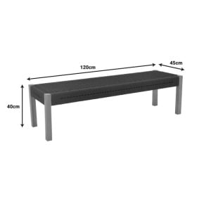 Градинска пейка Uma Boho Pako World Black 120x45x40 cm - Img 6