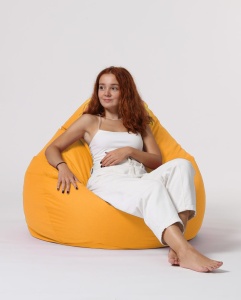 Градински пухен фотьойл Premium Жълт 115x130x39 см - Img 7