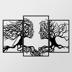 Декоративен метален аксесоар за стена Love Tree Black 116x71 cm - Img 4