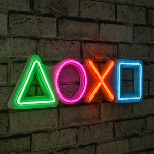 Декоративен LED аксесоар за стена Play Station Multicolour 57x15x2 cm - Img 1