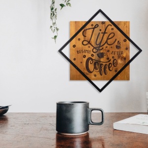 Картина от дърво и метал Life Нук 54x54 см