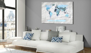 Картина от корк - Blue Pilgrimages [Cork Map] 90x60 см - Img 2