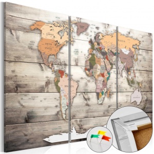 Картина от корк - History of Travel [Cork Map] 60x40 см