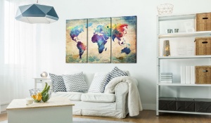 Картина от корк - Rainbow Map [Cork Map] 90x60 см - Img 2