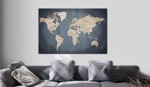 Картина от корк - Shades of Grey [Cork Map] 90x60 см - Img 2