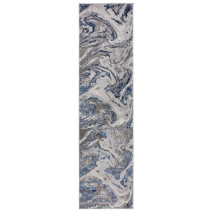 Килим пътека, Marbled Flair Rugs, тъмносин, 60x230 см - Img 2