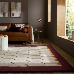Килим Apex Border Wool, бордо, 200x290 см