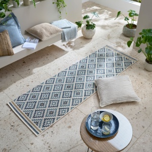 Килим Zia Trellis Outdoor Blue 80x230 cm, Flair Rugs