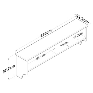 Колче P2 Бяло 120x37.2x22.2 cm - Img 10