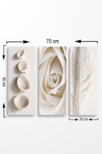 Комплект картини от платно (3 части) MDF0086 Многоцветен 70x50 cm - Img 2