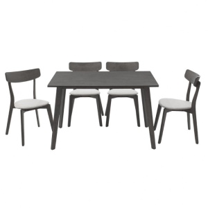 Комплект маса и столове Benson-Toto 5 части сив рустик 120x75x75 см - Img 2