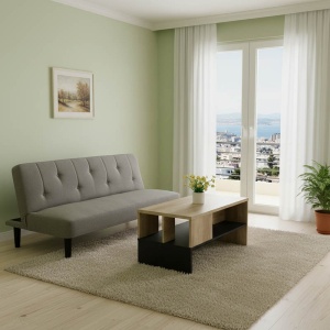 Комплект мебели за всекидневна от 2 части Ambience Тъмносив 167x77x73 см