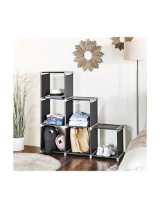 Комплект 6 кубчета за съхранение, Songmics, LSN63H, Черен, 11 x 41 x 41 см