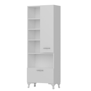 Многофункционален шкаф Sezen бял 60x31.5x163.6 см - Img 3