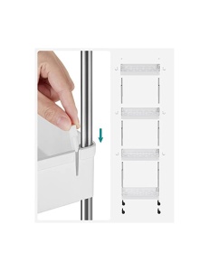 Подвижен шкаф за съхранение, Songmics, Бял, KSC10WT, 40 x 22 x 86 см - Img 7
