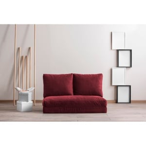 Разтегателен диван за 2 места Taida Кафяв 120x68x26 см - Img 1