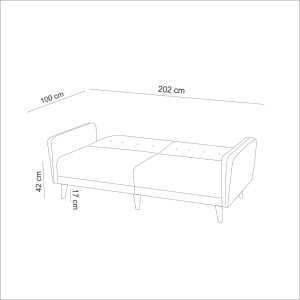 Разтегателен диван за 3 места Ария Крем 205x85x80 см - Img 7