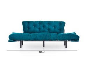 Разтегателен диван за 3 места Nitta тъмнозелен 225x70 см - Img 15